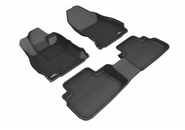 3DMaxpider Front and Rear All-Weather Floor Liner Set Black 2019-2023 Forester Premium