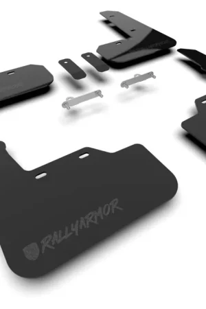 Last Chance Rally Armor UR Mudflaps Black Urethane w/ New Era Metallic Black Logo 2022-2024 WRX
