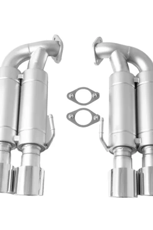 Hot Deal cp-e Austenite Dual Muffler Axle Back Exhaust w/ Polished 4" Double Wall Tips 2015-2018 STI / 2015-2021 WRX