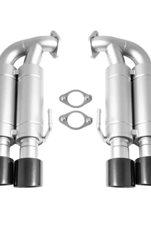 cp-e Austenite Dual Muffler Axle Back Exhaust w/ Black 4" Double Wall Tips 2015-2018 STI / 2015-2021 WRX Brand New