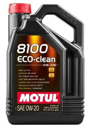 Motul 8100 0W-20 Eco-clean Motor Oil 5L Bottle Luxury