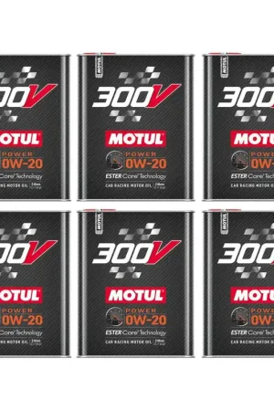 Mega Sale Motul 300V 0W-20 Power Full Synthetic Motor Oil Case (6x 2L Bottles)