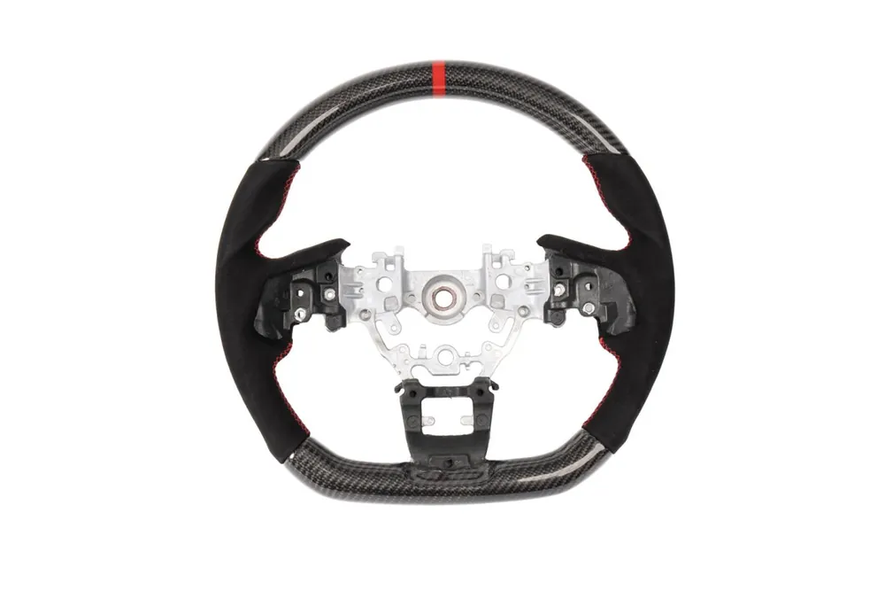Molded Innovations Original Carbon Fiber Steering Wheel w/ Suede Leather Grip, Red Stripe and Red Stitching 2022-2024 WRX Holiday Sale