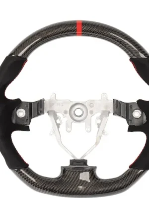 Best Choice Molded Innovations Original Carbon Fiber Steering Wheel w/ Suede Grip, Red Stripe and Red Stitching 2008-2014 WRX / 2008-2014 STI / 2009-2013 Forester / 2008-2011 Impreza / 2008-2009 Legacy / 2008-2009 Outback