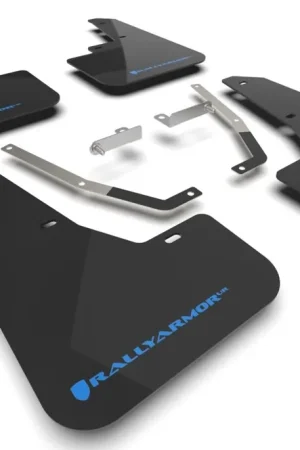 Limited Edition Rally Armor UR Mudflaps Black Urethane Light Blue Logo 2024 Crosstrek