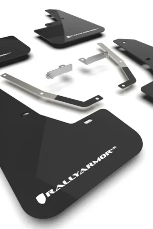 Exclusive Rally Armor UR Mudflaps Black Urethane White Logo 2024 Crosstrek