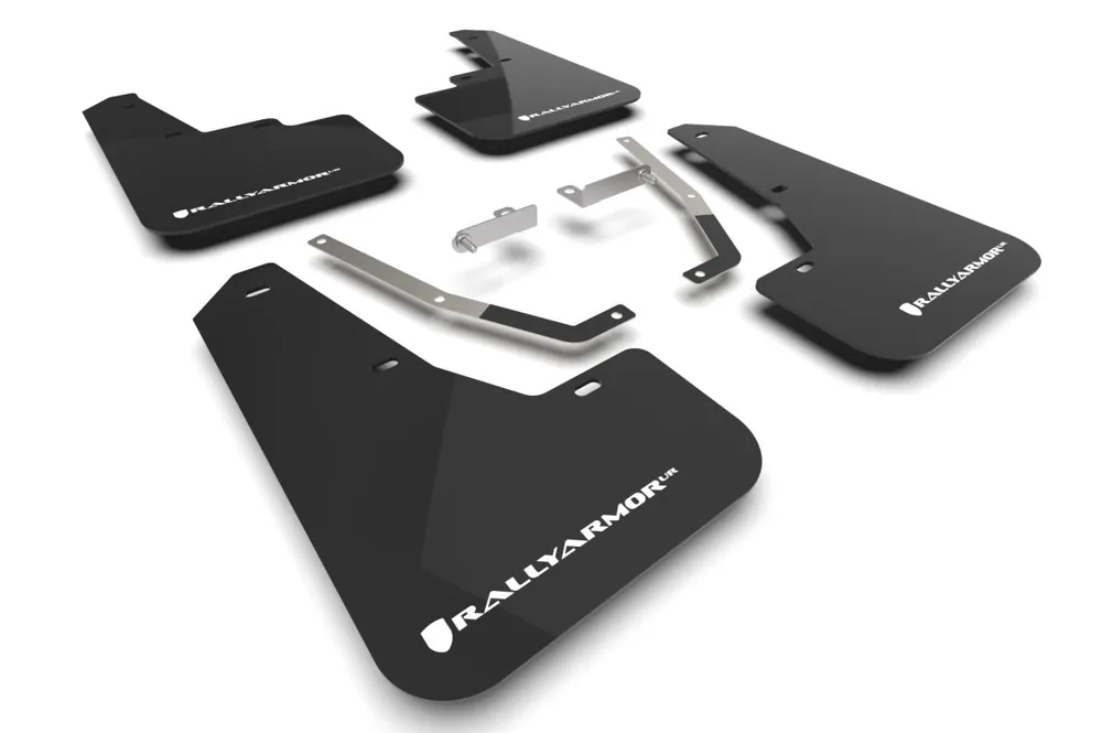 Exclusive Rally Armor UR Mudflaps Black Urethane White Logo 2024 Crosstrek