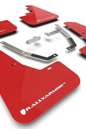 Rally Armor UR Mudflaps Red Urethane White Logo 2024 Crosstrek Premium