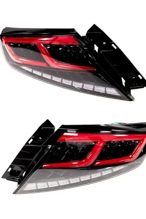 Molded Innovations CS Style Sequential LED Tail Lights Clear Lens w/ Black Base, Red DRL Bar and Clear Turn Signal Reflector 2022-2024 WRX Original