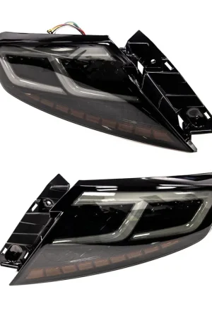 Limited Offer Molded Innovations CS Style Sequential LED Tail Lights Smoke Lens w/ Black Base, White DRL Bar and Amber Turn Signal Reflector 2022-2024 WRX