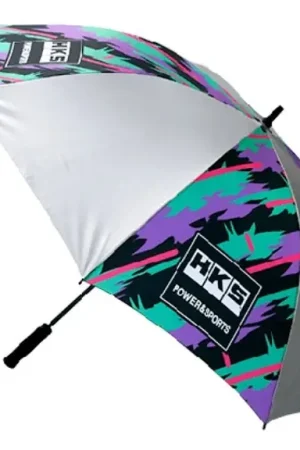HKS Silver / Oil Slick Folding Umbrella New Arrival