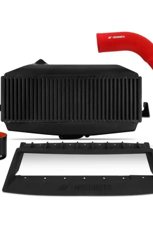 Genuine Mishimoto Top Mount Intercooler Black w/ Red Charge Pipe Kit 2022-2024 WRX