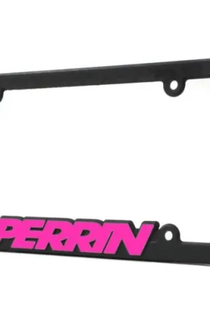 Perrin License Plate Frame Black w/ Hyper Pink Logo Universal Super Sale