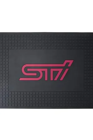 Hassle-Free Returns Subaru JDM STI Rubber Mat Black w/ Red Accent