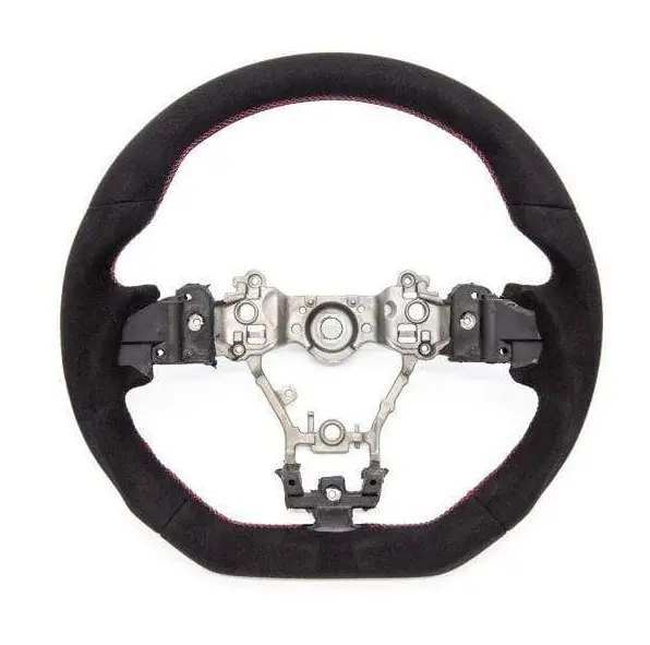 No Minimum Order Molded Innovations OEM Plus Style Suede Steering Wheel w/ Red Double Stitch 2015-2021 WRX / 2015-2021 STI