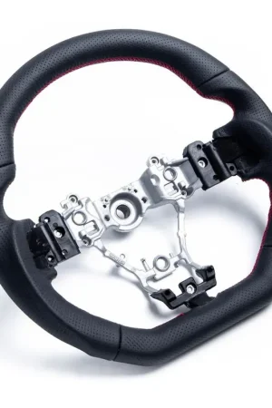 Molded Innovations OEM Plus Style Perforated Leather Steering Wheel w/ Red Stitching 2008-2014 WRX / 2008-2014 STI / 2009-2013 Forester / 2008-2011 Impreza / 2008-2009 Legacy / 2008-2009 Outback Sale