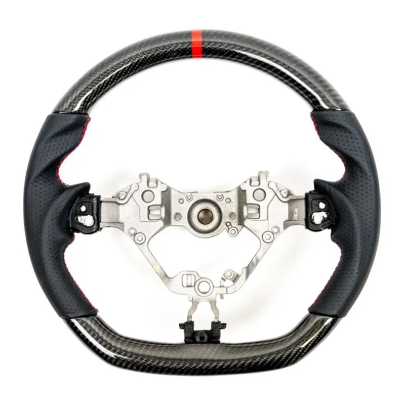 Holiday Sale Molded Innovations Original Carbon Fiber Steering Wheel w/ Perforated Leather Grip, Red Stripe and Red Stitching 2017-2024 BRZ / 2017-2021 GT86 / 2022-2024 GR86