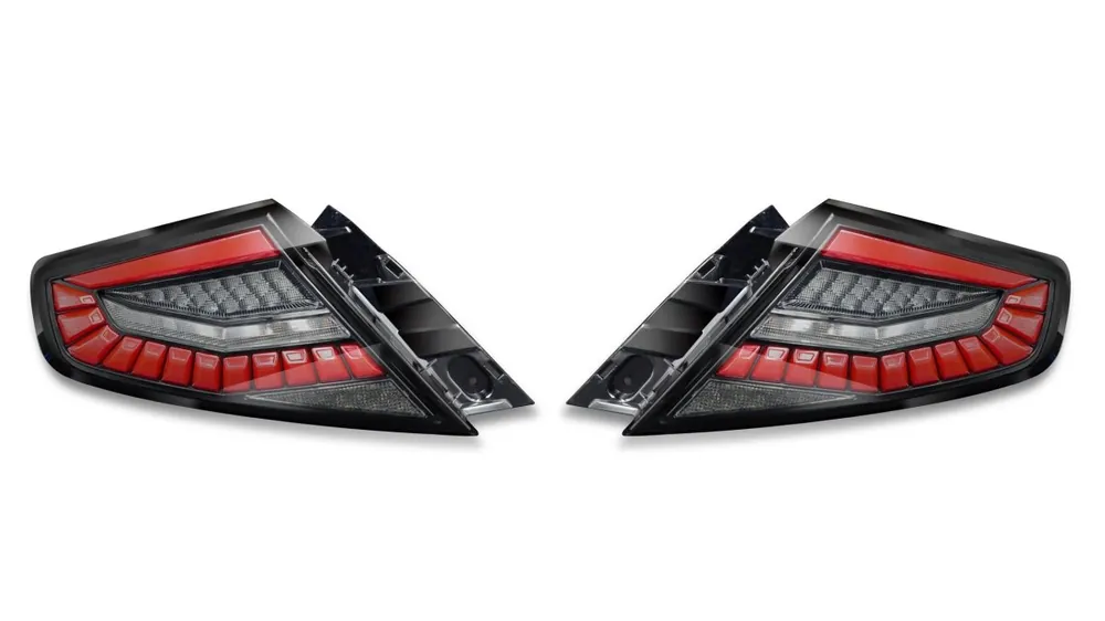 Modern Molded Innovations EvoGlow Series DynamicLume LED Tail Lights Light Smoke Lens w/ Black Base & Red Bar 2022-2024 WRX