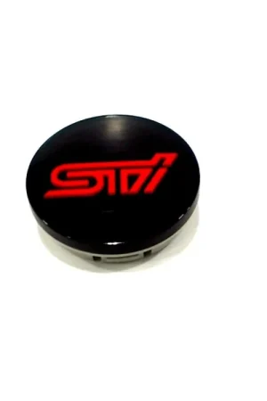 Subaru OEM STI Center Cap Black w/ Cherry Red STI Logo 2015-2024 WRX / 2015-2021 STI / 2015-2020 BRZ Get Yours