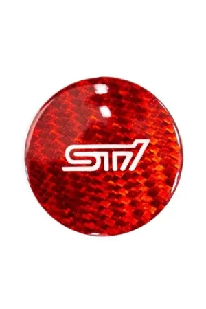 Molded Innovations "STI" Carbon Fiber Push to Start Button Overlay Red Most Subaru Models w/ Push to Start Function Trending