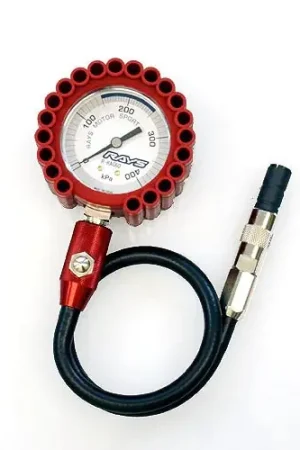 RAYS Official Racing Air Gauge 60MM Red w/ Black Accent Bulk Order