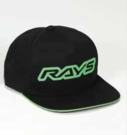 Hot Picks RAYS Official Flat Brim Hat 23S Black w/ Green Accent