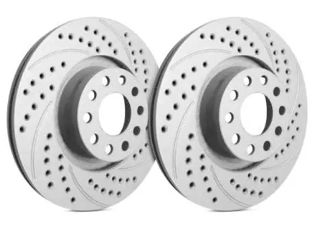 SP Performance Double Drilled and Slotted Rear Rotor Pair 2008-2017 STI Authentic