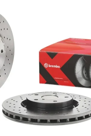 Brembo High Carbon Cast Iron Drilled Front Vented Brake Rotor 2005-2017 STI No Minimum Order