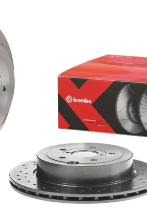 Free Shipping Brembo High Carbon Cast Iron Drilled Rear Vented Brake Rotor 2008-2017 STI