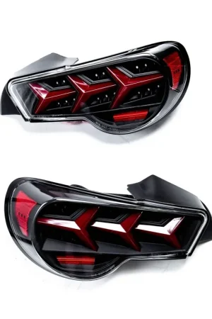 Fast Shipping Spec-D Lambo Style Sequential LED Tail Light Set Gloss Black Housing w/ Smoke Lens 2013-2016 BRZ / 2013-2016 FRS