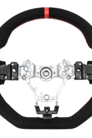 Big Sale Molded Innovations OEM Plus Style Suede Steering Wheel w/ Red Double Stitch and Red Stripe 2008-2014 WRX / 2008-2014 STI / 2009-2013 Forester / 2008-2011 Impreza / 2008-2009 Legacy / 2008-2009 Outback