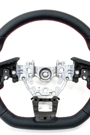 Molded Innovations OEM Plus Style Perforated Leather Steering Wheel w/ Red Double Stitch 2022-2024 WRX Latest