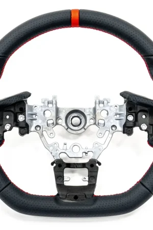 Molded Innovations OEM Plus Style Perforated Leather Steering Wheel w/ Red Stitching and Red Stripe 2022-2024 WRX Warranty Included