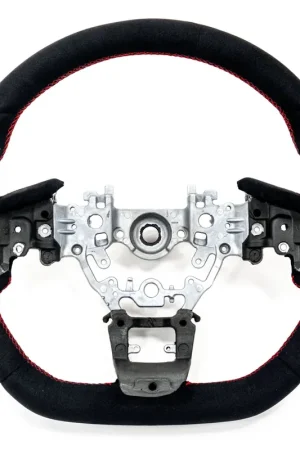 Best Seller Molded Innovations OEM Plus Style Suede Steering Wheel w/ Red Double Stitch 2022-2024 WRX