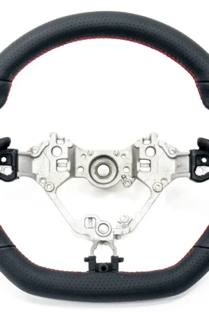 New Arrival Molded Innovations OEM Plus Style Perforated Leather Steering Wheel w/ Red Double Stitch 2017-2024 BRZ / 2017-2021 GT86 / 2022-2024 GR86