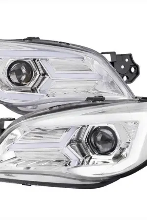 Direct From Manufacturer Spec-D Version 2 LED Bar Style Projector Headlights w/ Chrome Base and Clear Lens 2006-2007 WRX / 2006-2007 STI w/ OEM Halogen Lights