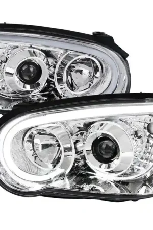 In Demand Spec-D LED Bar Style Projector Headlights w/ Chrome Base and Clear Lens 2004-2005 WRX / 2004-2005 STI w/ OEM Halogen Lights