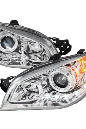 Spec-D LED Bar Style Projector Headlights w/ Chrome Base and Clear Lens 2006-2007 WRX / 2006-2007 STI w/ OEM Halogen Lights Direct From Manufacturer
