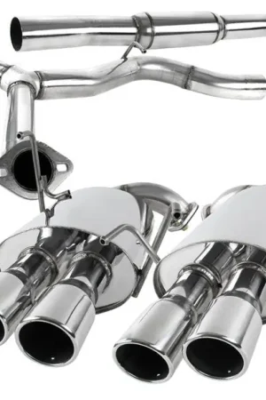 Spec-D Stainless Steel Quad Tip Exhaust w/ Polished 2.5" Dual Wall Tips 2008-2014 WRX Sedan / 2011-2014 STI Sedan Top Rated