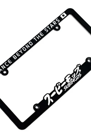 Direct From Factory Subimods Official "Advance Beyond The Stars" License Plate Frame w/ Overseas White Logo