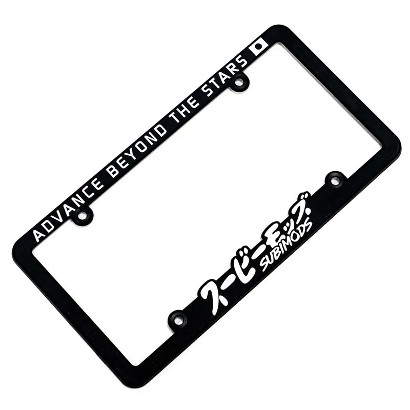 Direct From Factory Subimods Official "Advance Beyond The Stars" License Plate Frame w/ Overseas White Logo