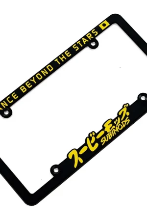 Low Price Subimods Official "Advance Beyond The Stars" License Plate Frame w/ Overseas Yellow Logo