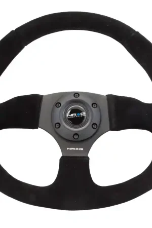 Markdown NRG Innovations 009 Series Flat Bottom Steering Wheel w/ Black Center, Black Stitching and Suede Grip