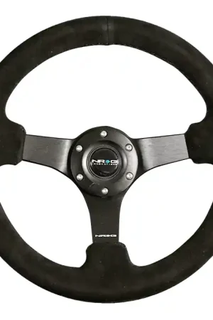 Today Only NRG Innovations 330mm Deep Dish Steering Wheel w/ Black Center, Black Stitching and Black Sparkled Suede Grip
