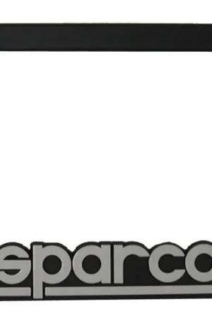 Sparco License Plate Frame Black w/ Grey Logo Professional Grade