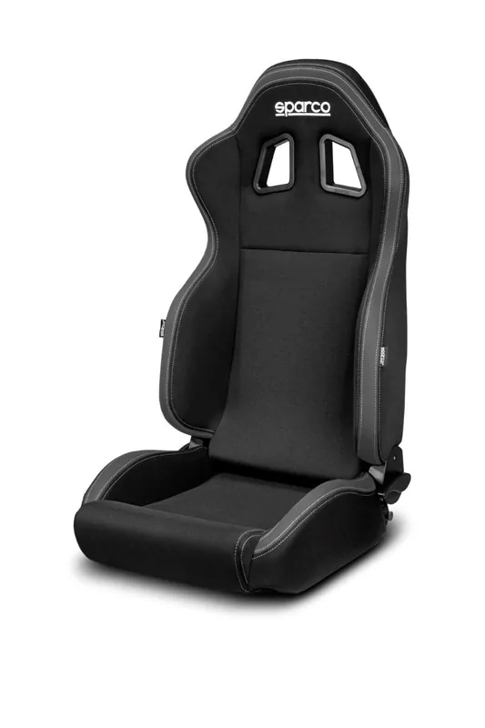 Sparco R100 Reclining Bucket Seat Black w/ Grey Trim Money Back Guarantee