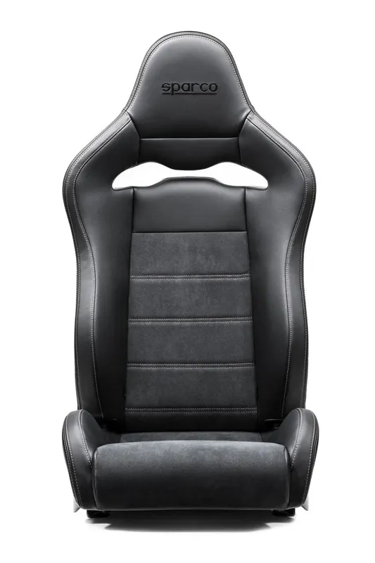 Buy Today Sparco SPX Special Edition Reclining Bucket Seat Black w / Gray Stitching, Matte Carbon Shell, Right Side