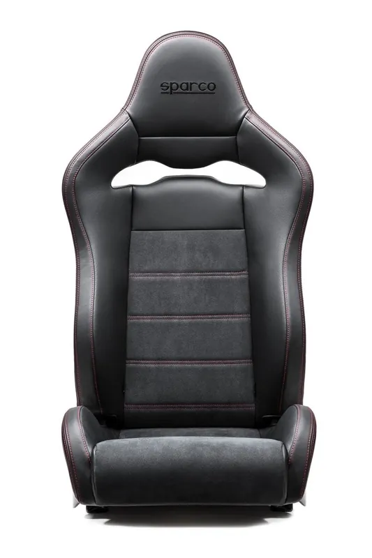 Bulk Order Sparco SPX Special Edition Reclining Bucket Seat Black w / Red Stitching, Matte Carbon Shell, Right Side