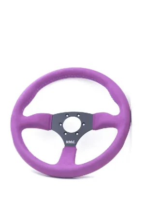 Grip Royal Ace 350mm Deep Dish Steering Wheel w/ Purple Suede Grip and Purple Stitching No Minimum Order