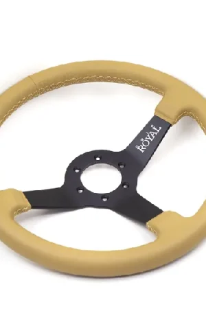 Grip Royal Brute Clay 350mm Deep Dish Steering Wheel w/ Tan Leather Grip, and Tan Stitching Order Now